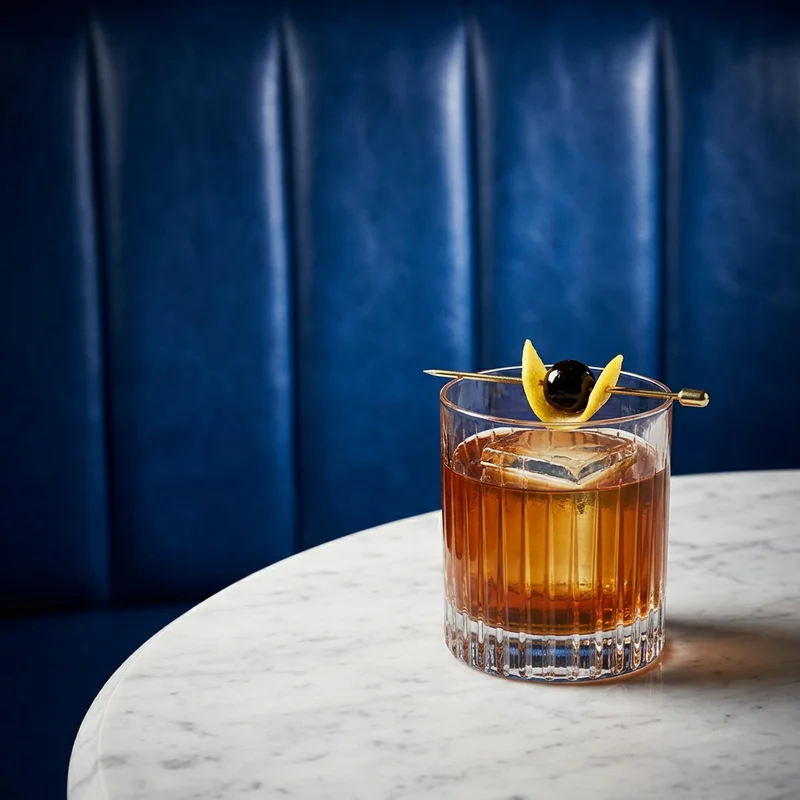 Sophisticated cocktail on marble