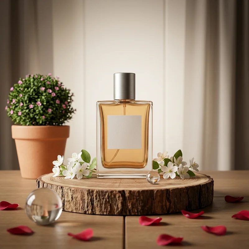 Natural perfume on wood slice