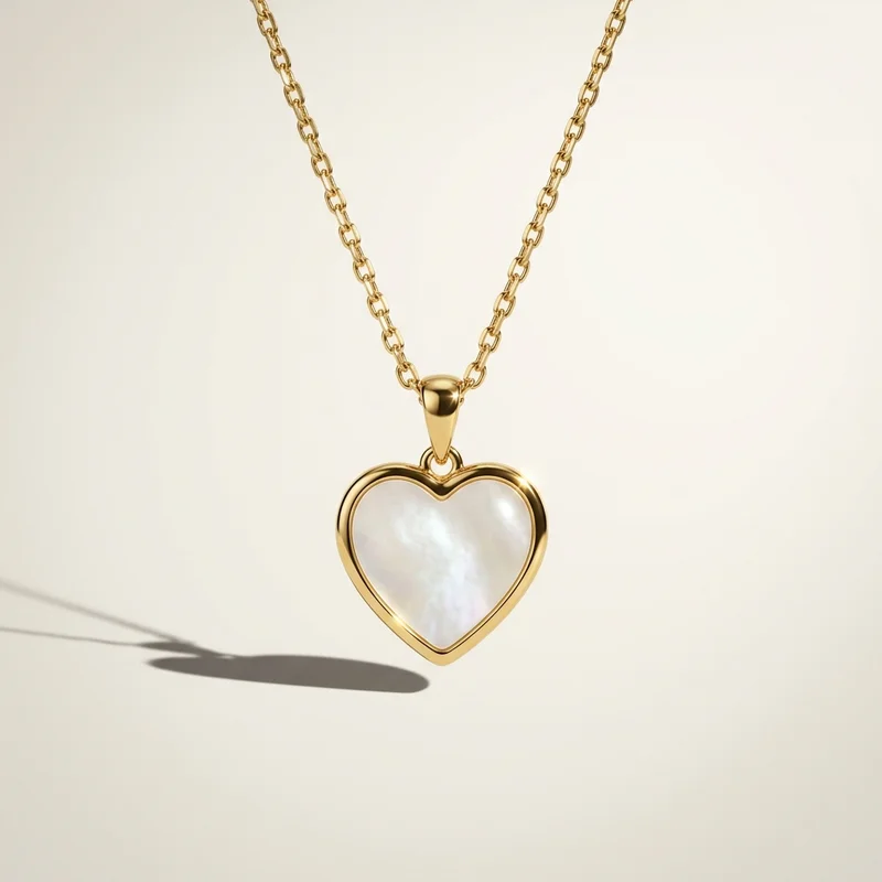 Elegant heart pendant on a soft background
