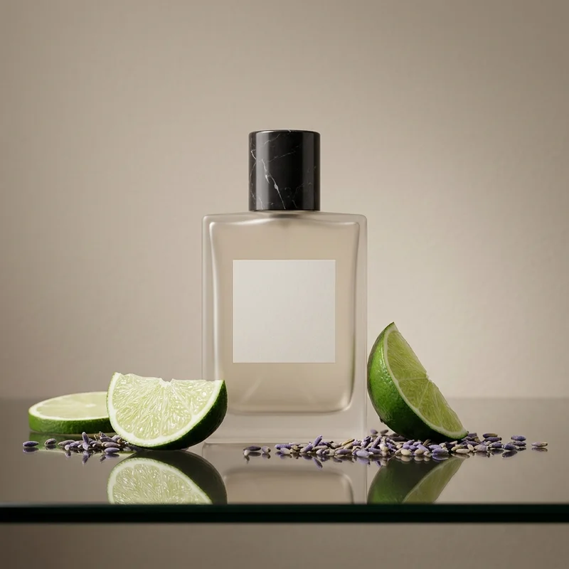 Fresh fragrance on glass shelf
