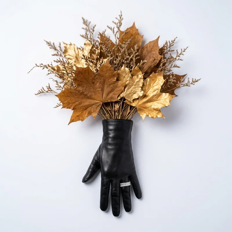 Autumnal leather glove art