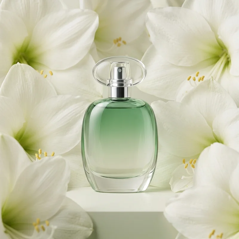 Elegant perfume among white amaryllis
