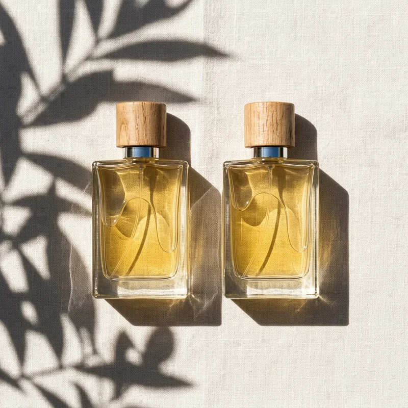 Minimalist perfume with shadows