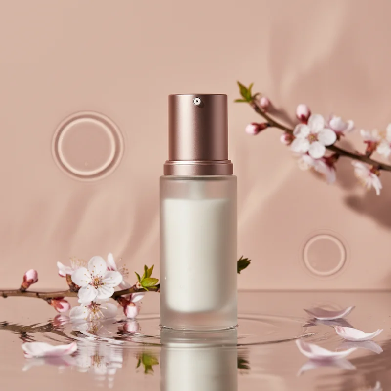 Blossom-infused skincare on water