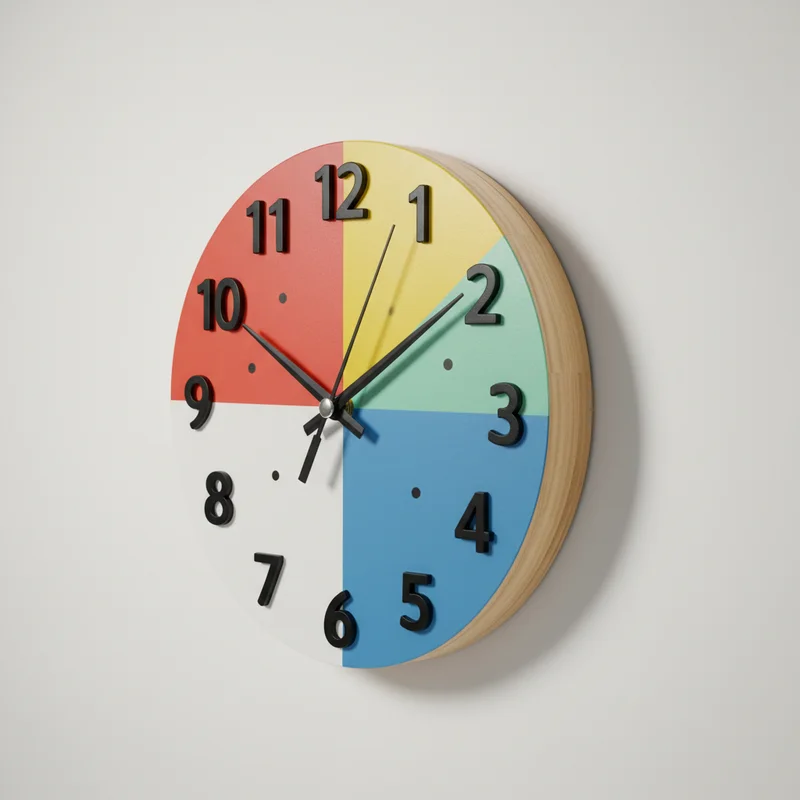 Playful geometric wall clock