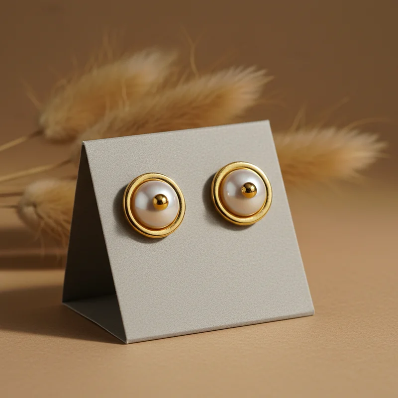 Elegant pearl earrings on display