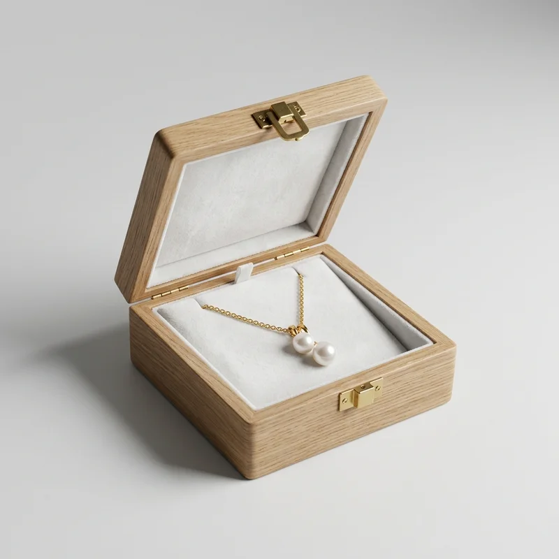 Minimalist pearl necklace box