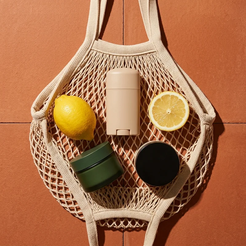 Fresh summer skincare flat-lay