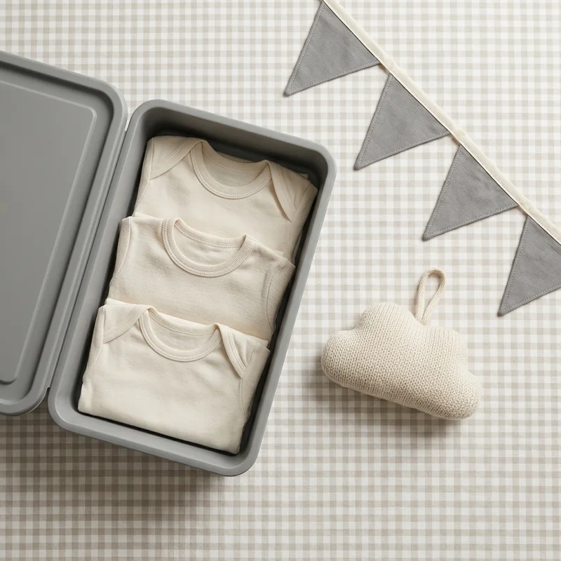 Cozy baby essentials flat-lay