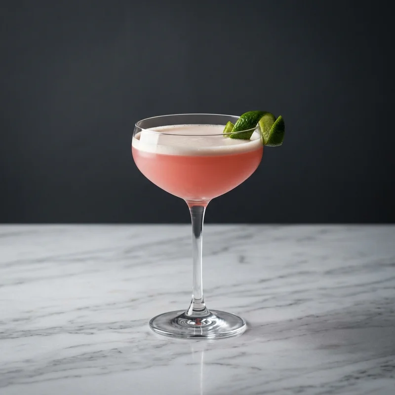 Elegant pink cocktail on marble