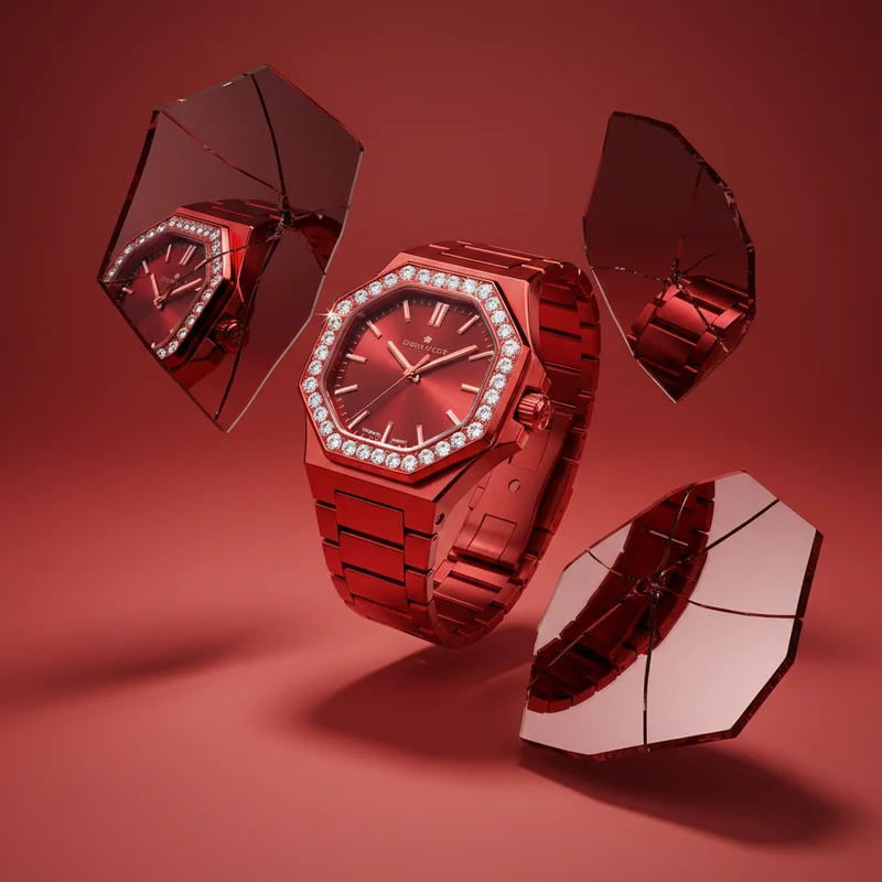 Bold red sports watch