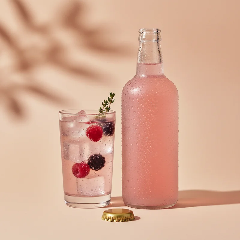 Refreshing pink beverage
