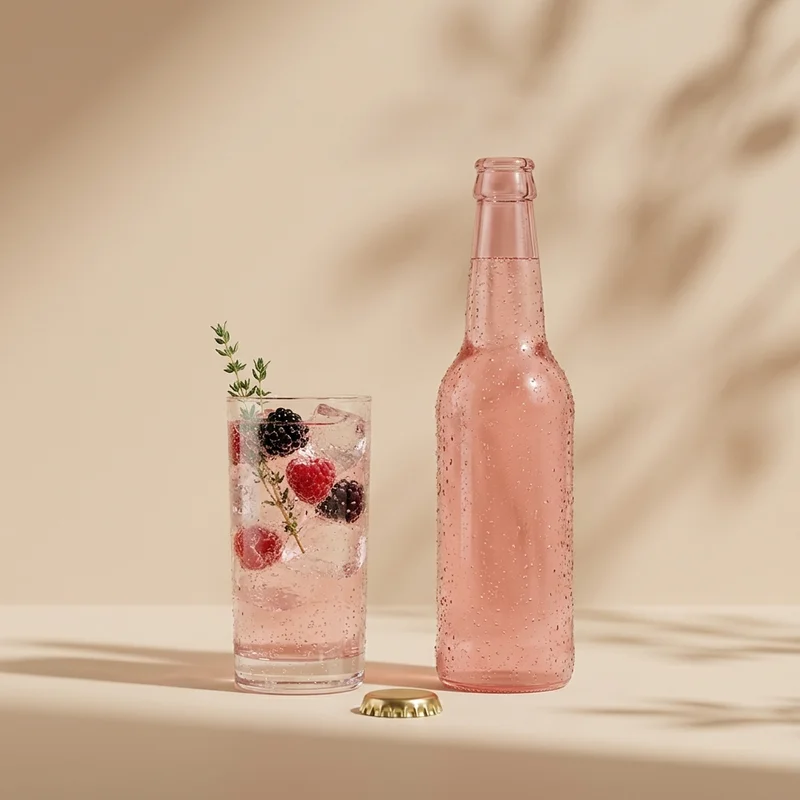Pink berry drink with thyme