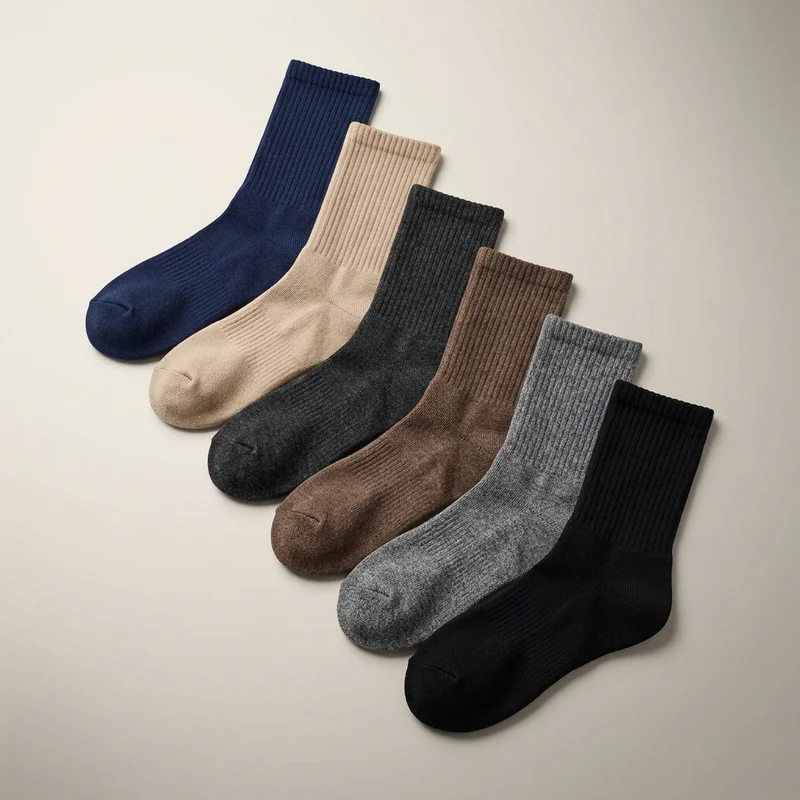 Neutral ribbed socks collection