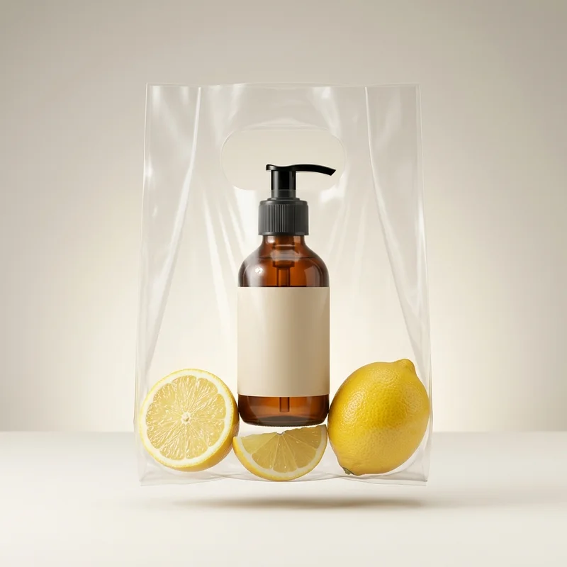 Floating serum with lemons in bag