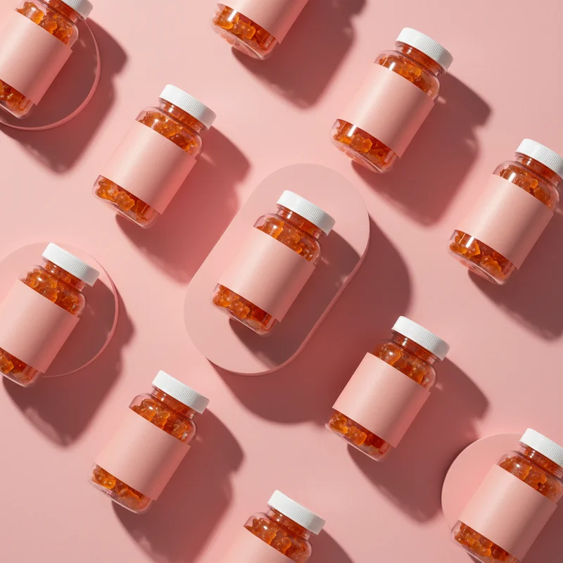 Vibrant health supplement flat lay