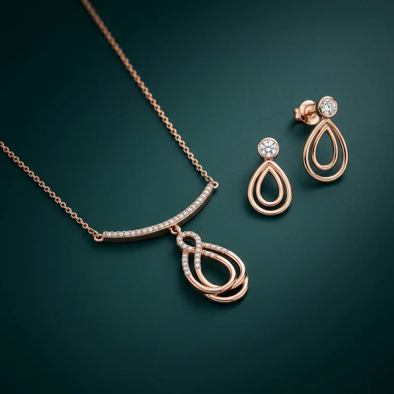 Elegant rose gold jewelry set