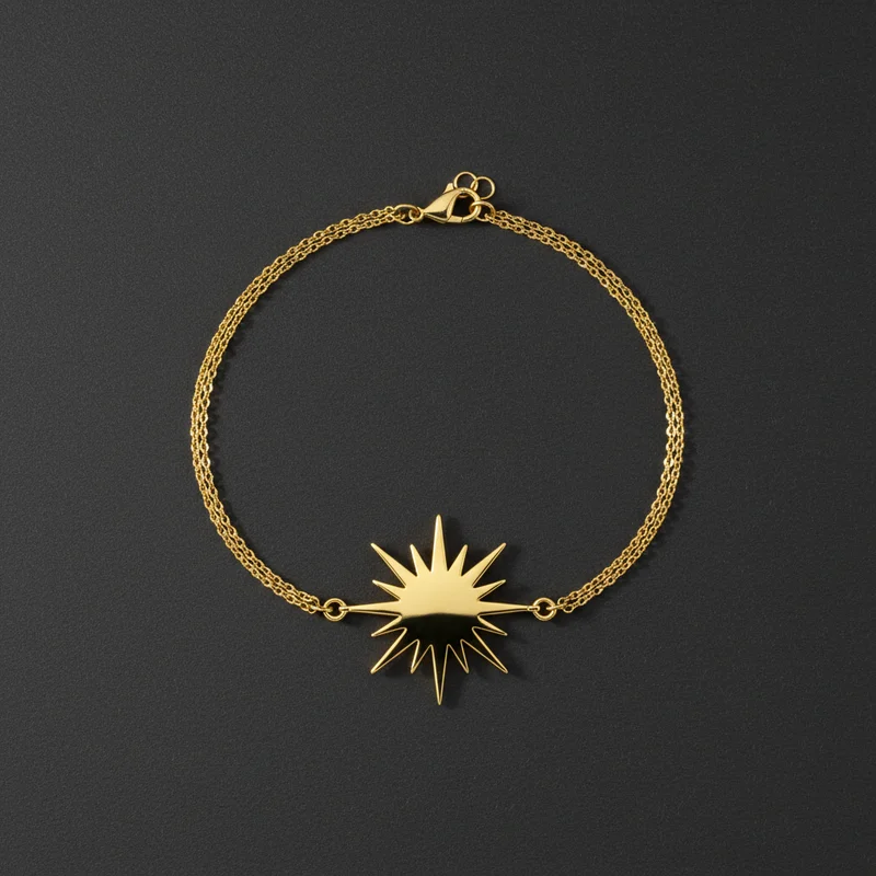 Golden sun pendant necklace