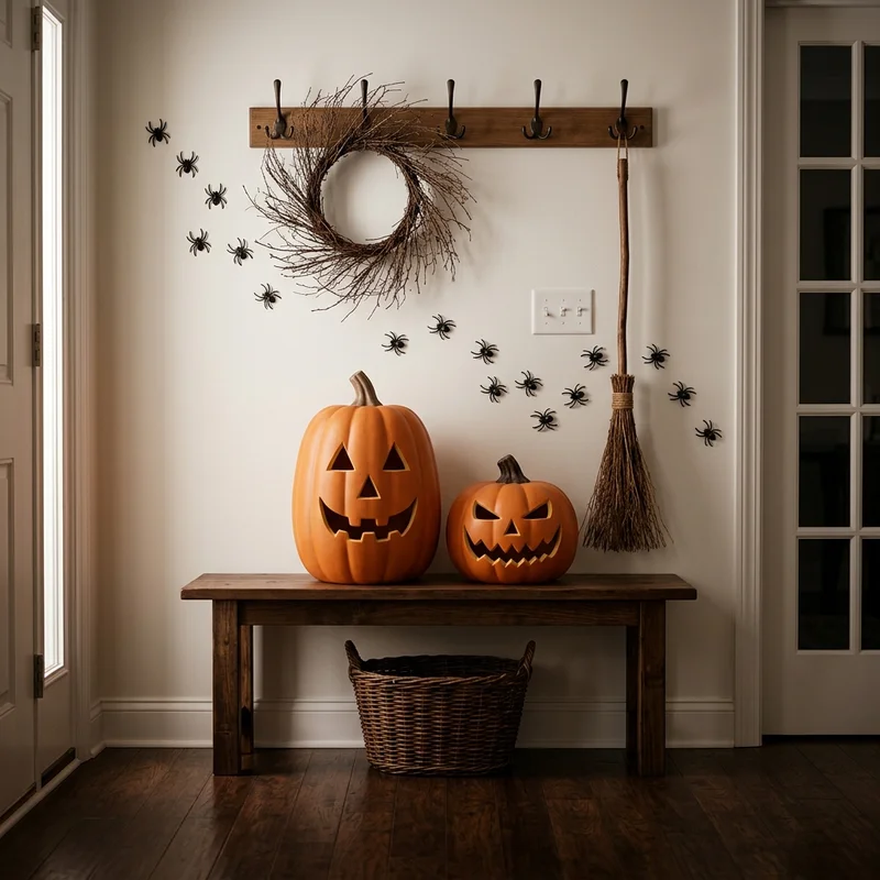 Chic spooky entryway decor