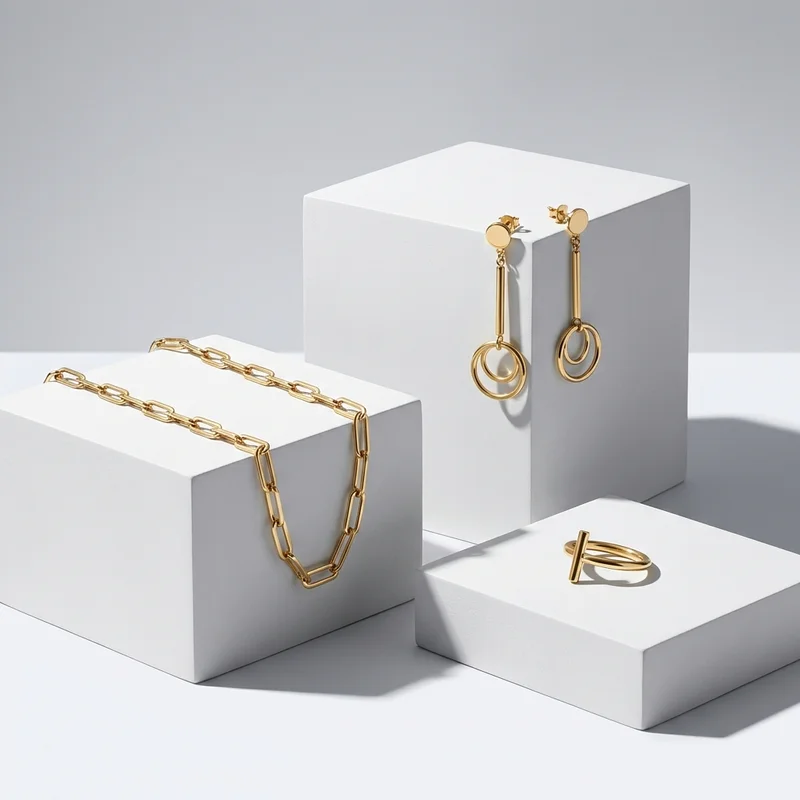 Modern gold jewelry display
