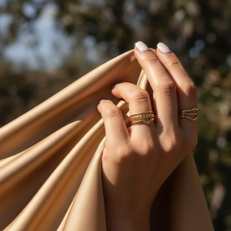 Elegant hand on silk