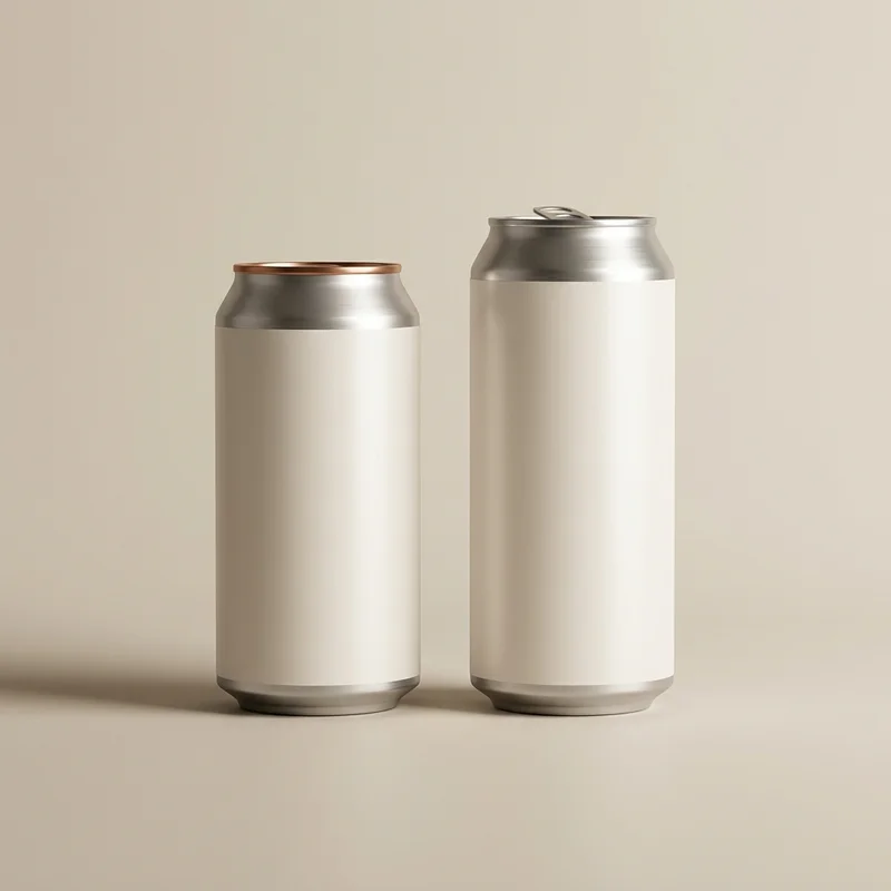 Minimalist beverage cans with shadow