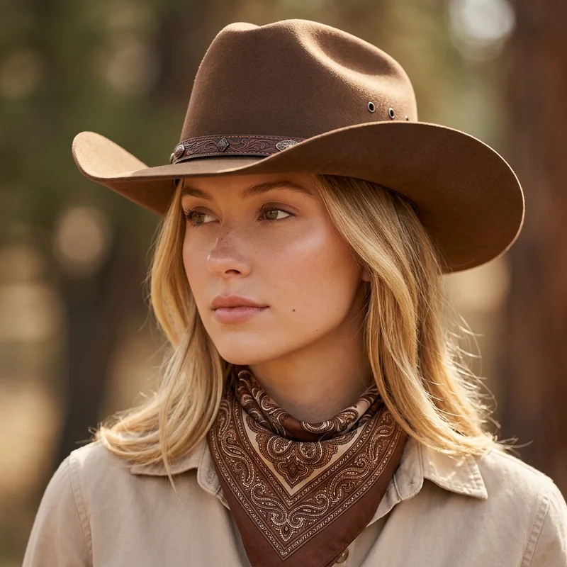 Western style portrait in golden hour