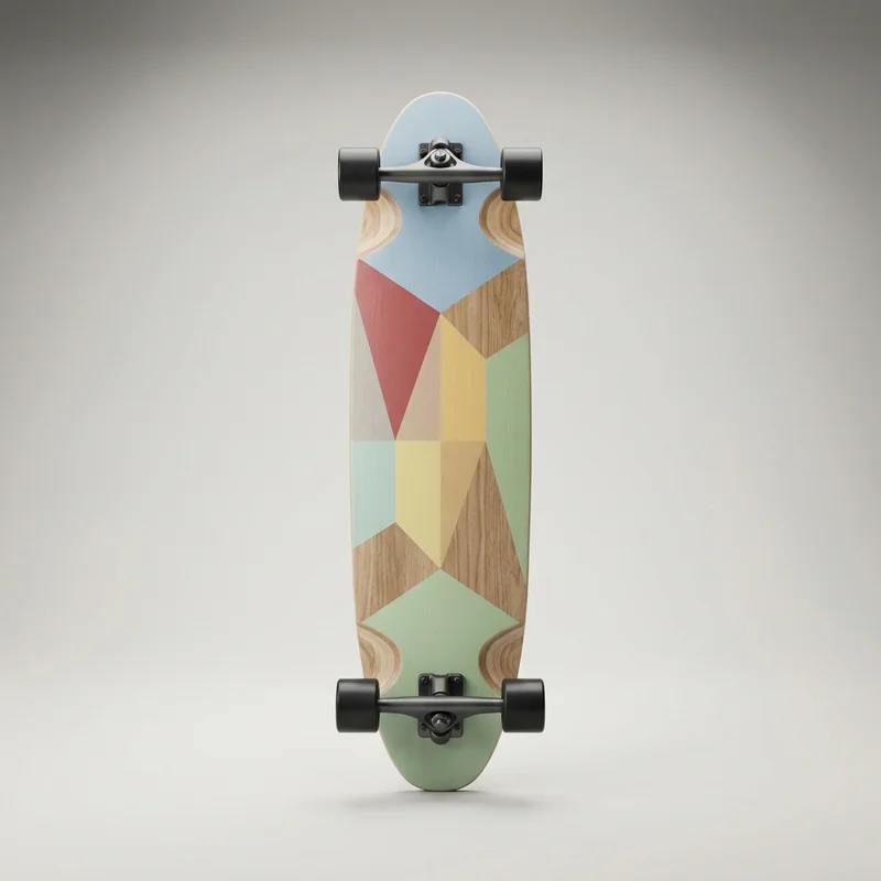 Geometric longboard studio shot