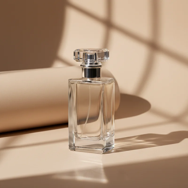 Elegant perfume with window shadows