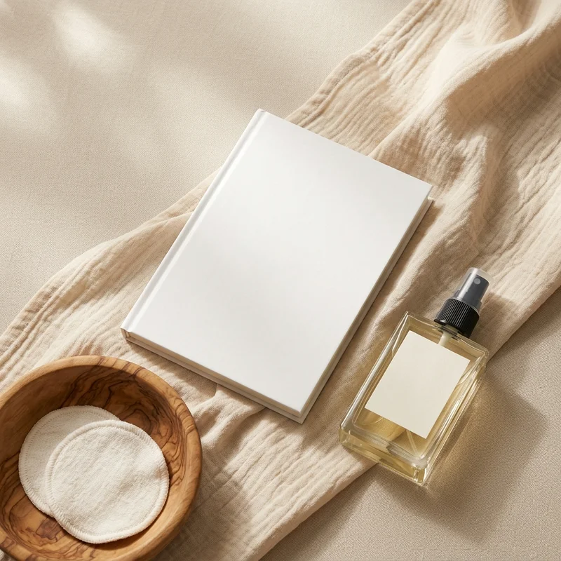 Natural skincare flat-lay