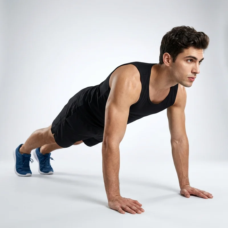Male model in plank pose