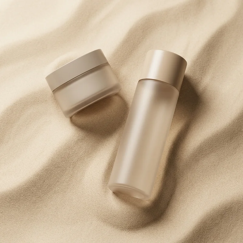 Soft beige cosmetic duo