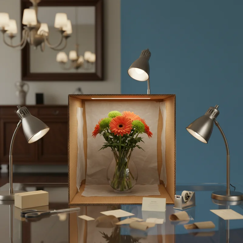 DIY flower photography setup