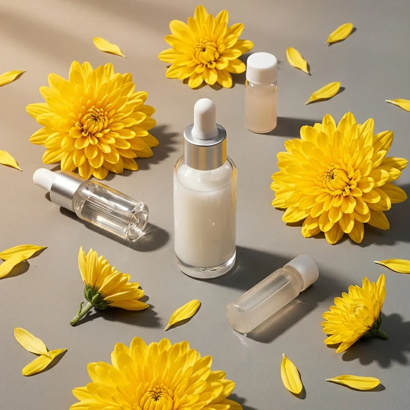 Sunny skincare with yellow flowers
