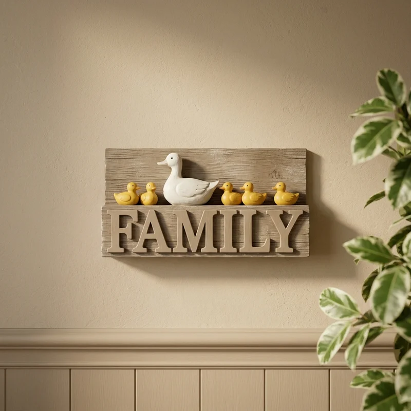 Rustic duck family wall art