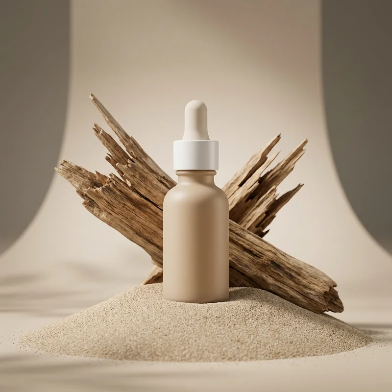 Natural skincare on sand