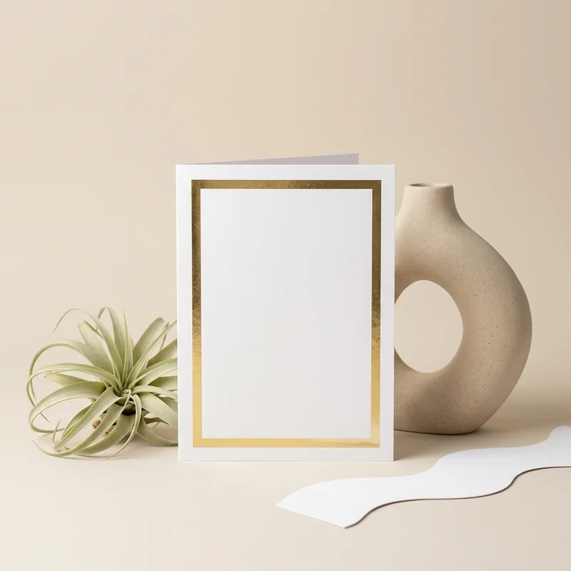 Elegant gold-bordered card mockup