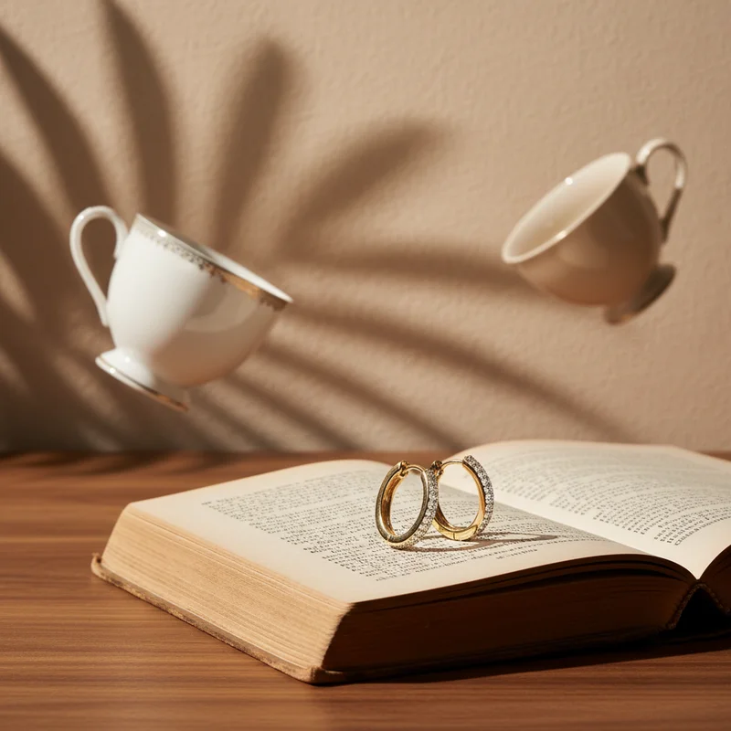 Cozy morning read flat lay