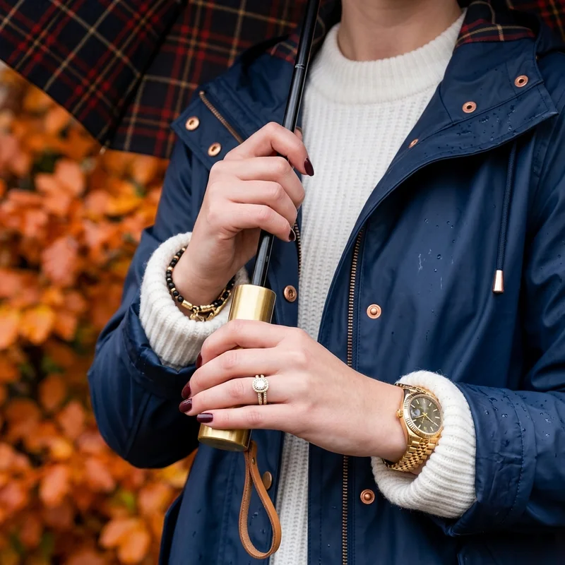 Autumn lifestyle jewelry close-up