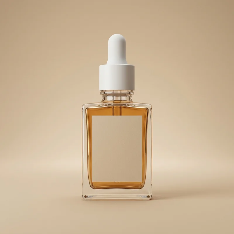 Minimalist serum bottle with shadow