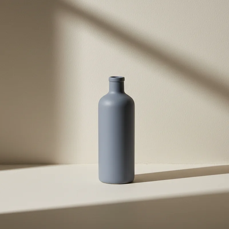 Minimalist grey bottle with shadows