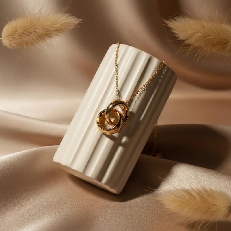 Luxury jewelry on fluted pedestal