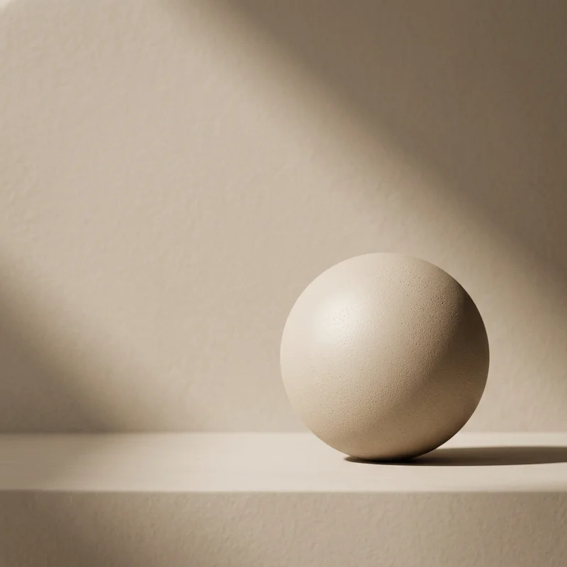 Minimalist beige sphere with shadow