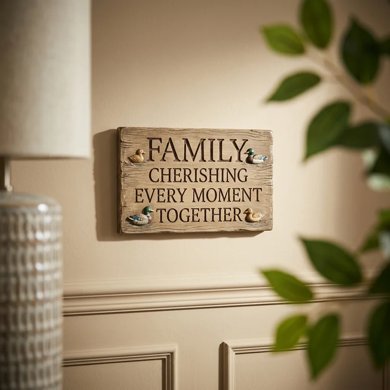 Rustic Carved Family Wall Sign