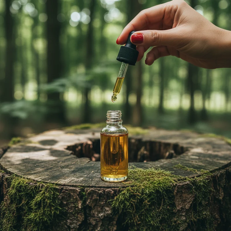 Natural serum on forest stump