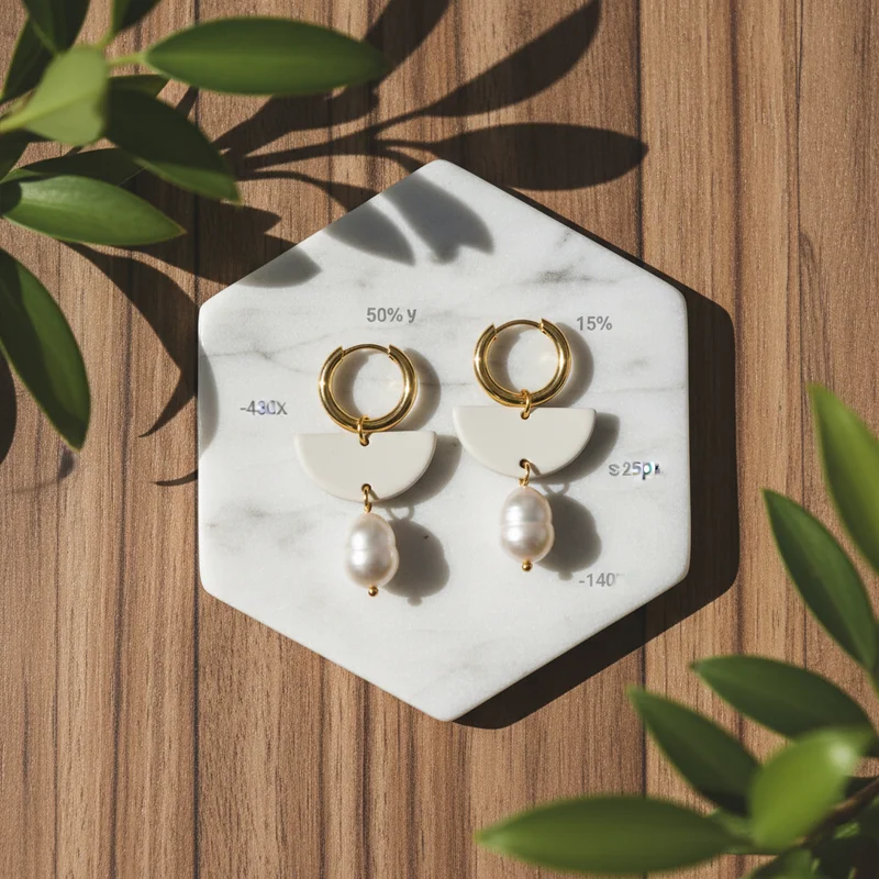 Delicate earrings display