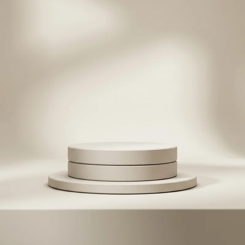 Minimalist beige podium display