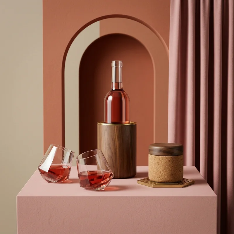 Modern terracotta barware display