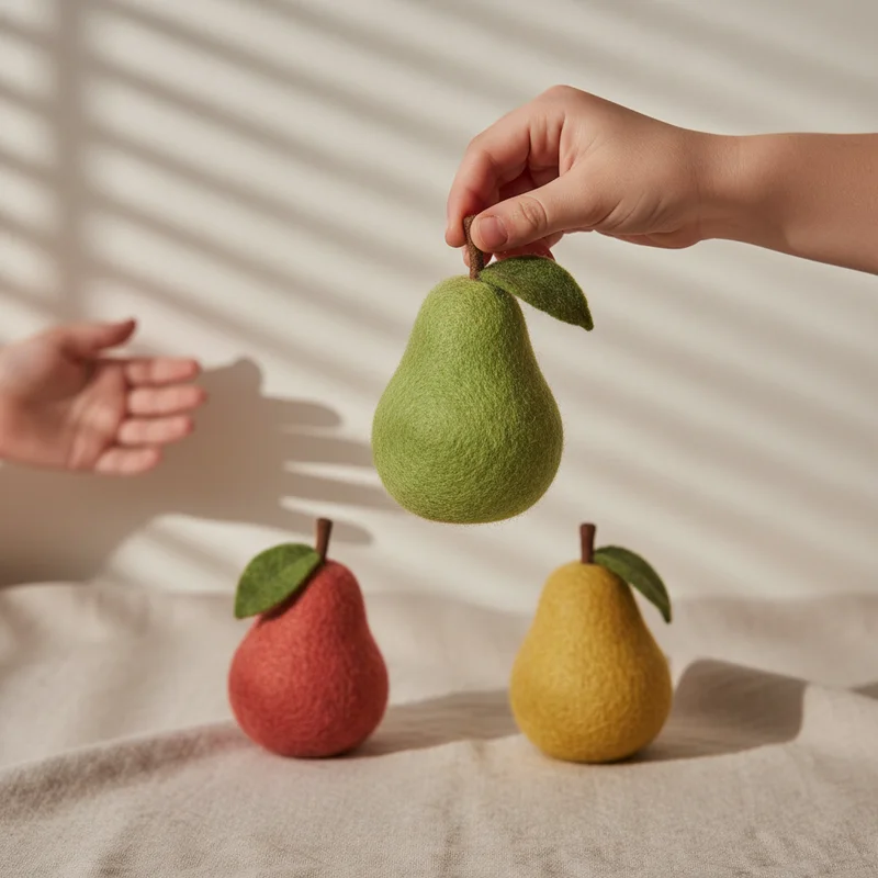 Playful colorful pear decorations