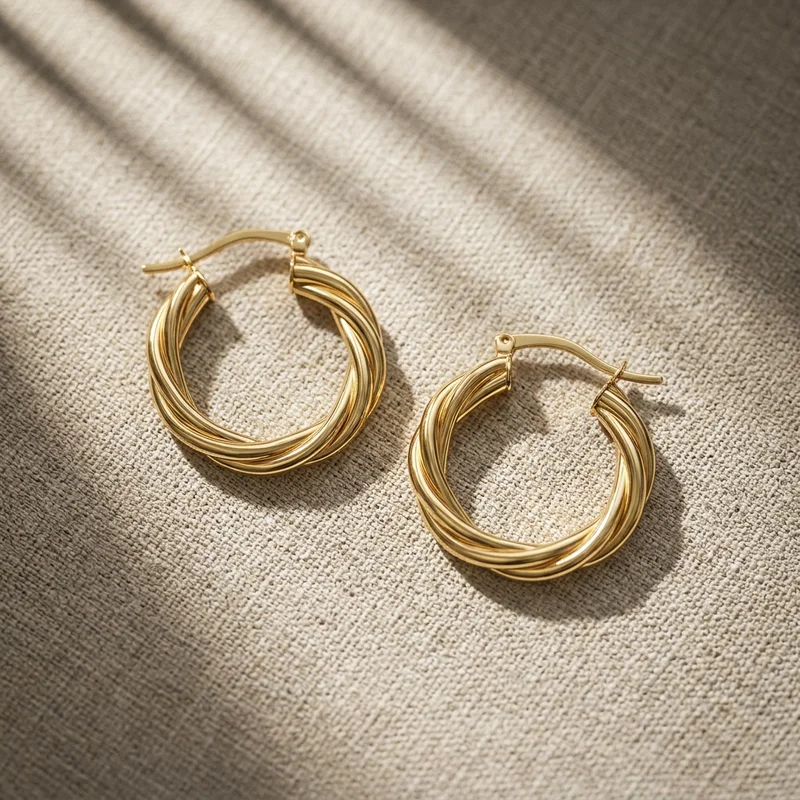 Minimalist gold hoop earrings